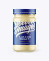 Clear Glass Jar with Mayonnaise Sauce Mockup