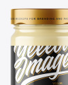 Clear Glass Jar with Mayonnaise Sauce Mockup