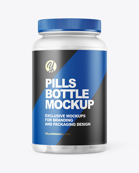 Frosted Pills Bottle Mockup