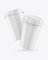 Matte Coffee Cups Mockup