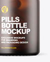 Frosted Amber Pills Bottle Mockup