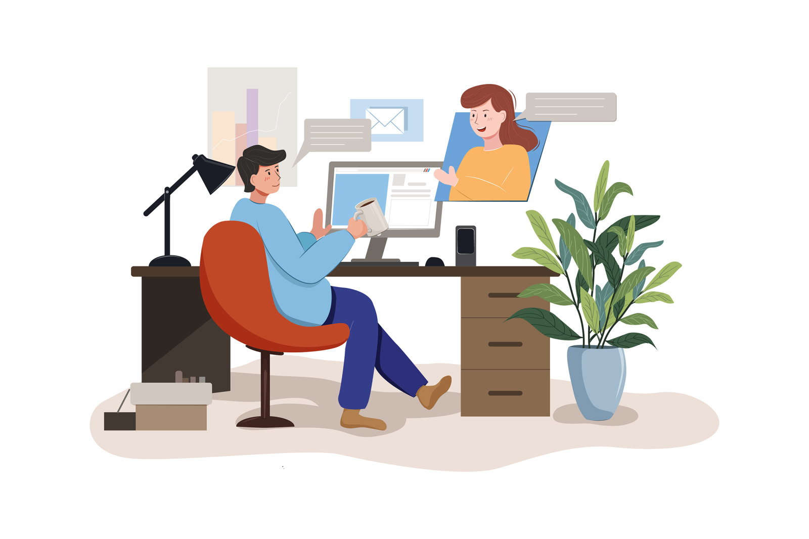 M87_Work from home Illustrations