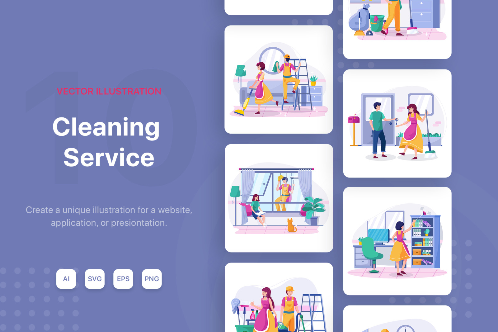 M85_Cleaning service Illustrations