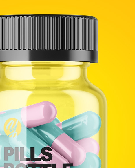 Clear Pills Bottle Mockup