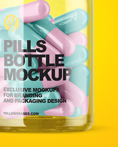 Clear Pills Bottle Mockup