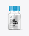 Clear Bottle with Metallized Pills Mockup