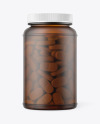 Frosted Amber Pills Bottle Mockup