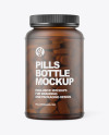 Frosted Amber Pills Bottle Mockup