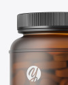 Frosted Amber Pills Bottle Mockup