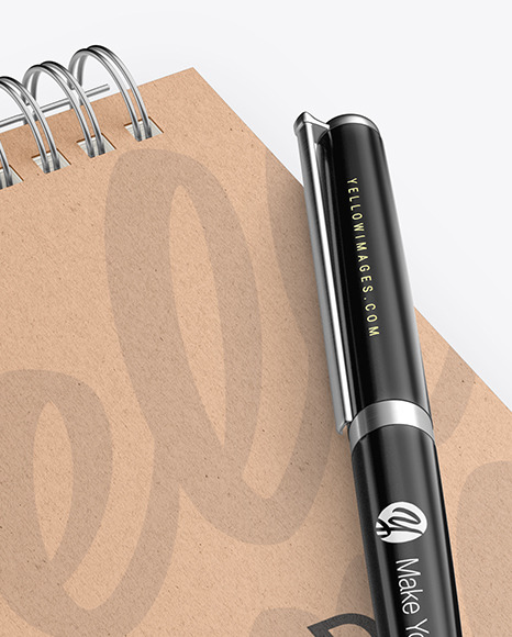 Notepad With Pen Mockup