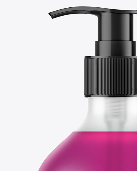 Frost Liquid Soap Bottle with Pump Mockup