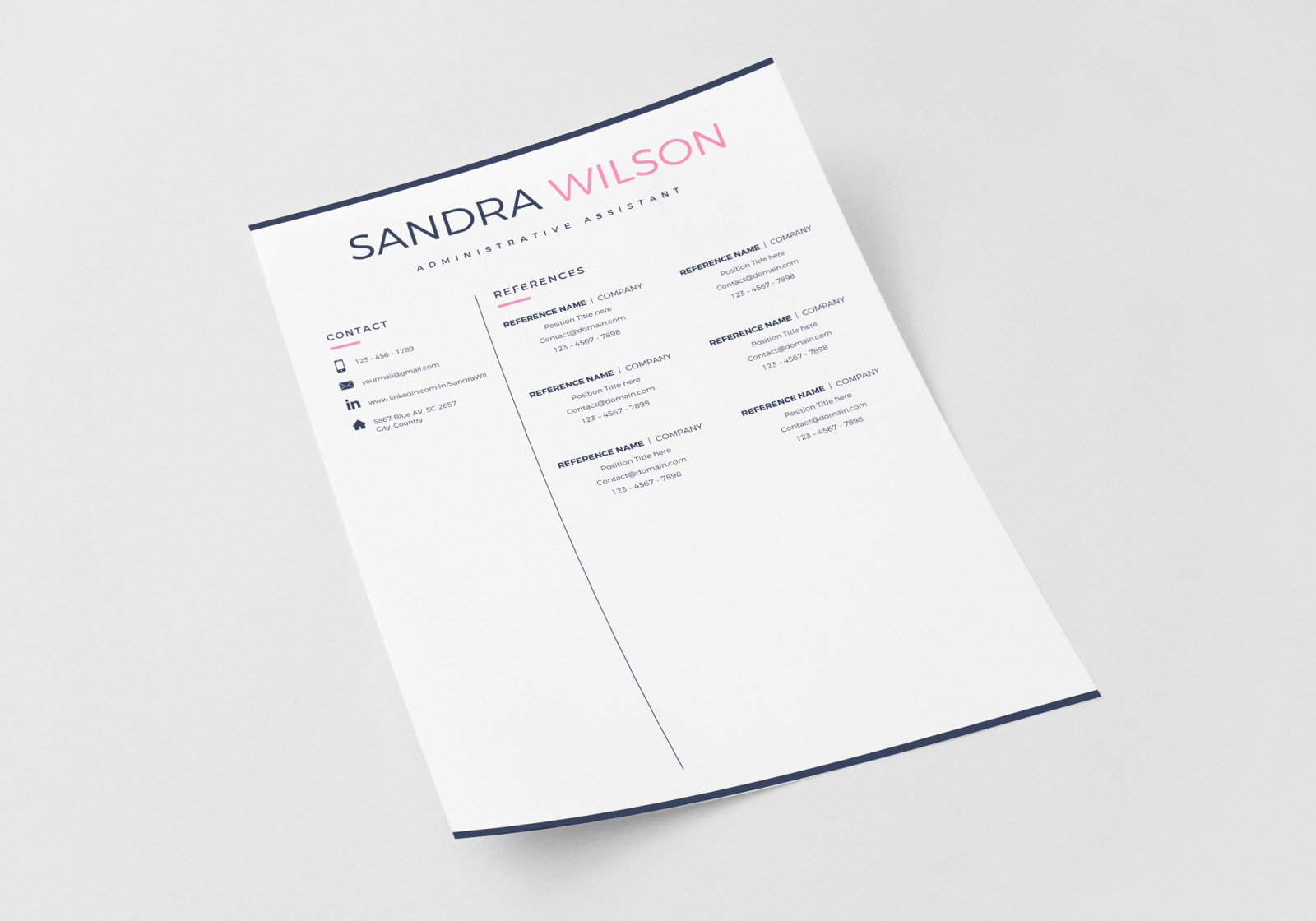 Resume Template Creative for MS Word (docx) and iWork Pages. 2 and 3 Page Resume, CV + Cover Letter