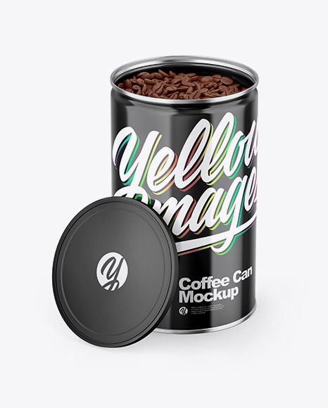 Glossy Coffee Can Mockup