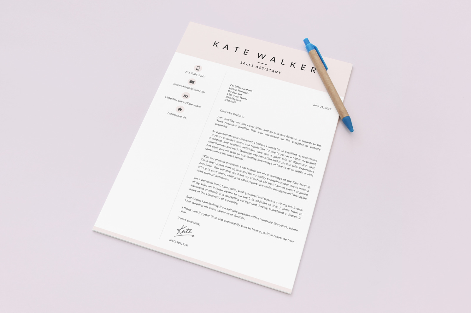 Professional Resume Template and Cover Letter for Administrative Assistant. Instant downoad resume