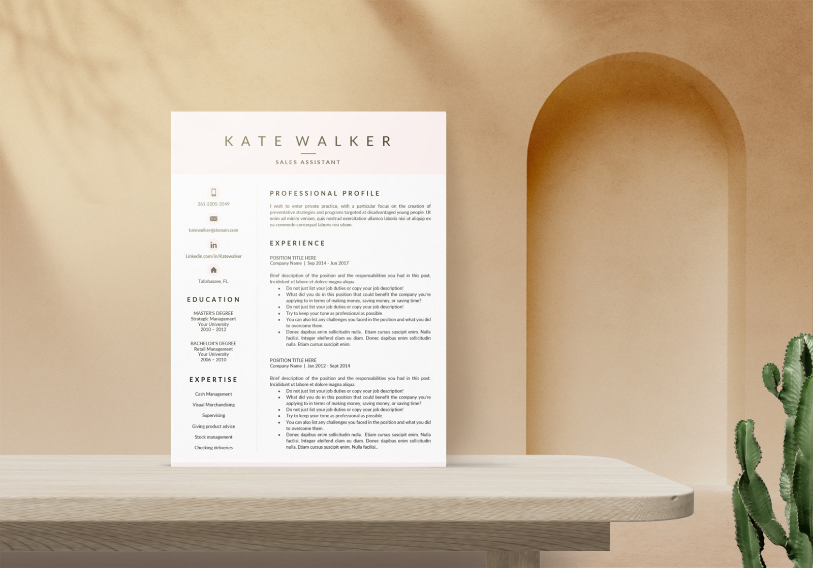 Professional Resume Template and Cover Letter for Administrative Assistant. Instant downoad resume