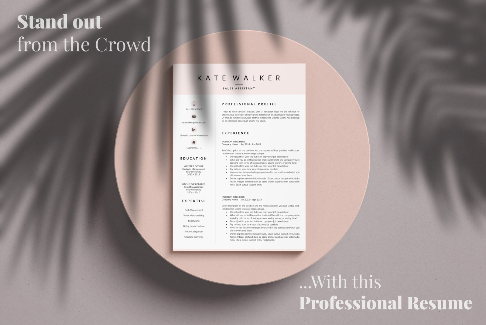 Professional Resume Template and Cover Letter for Administrative Assistant. Instant downoad resume