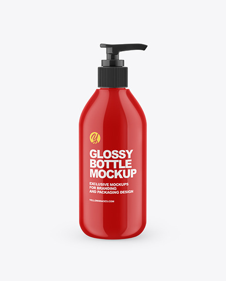 Glossy Pump Bottle Mockup