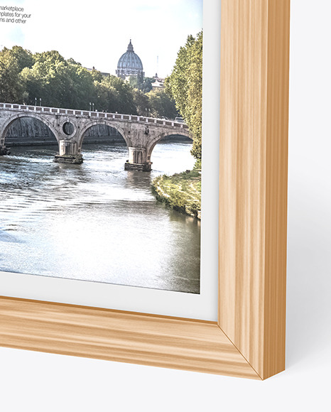 Wooden Photo Frame Mockup