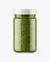 Clear Glass Jar with Pesto Sauce Mockup