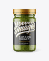 Clear Glass Jar with Pesto Sauce Mockup