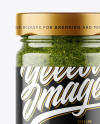 Clear Glass Jar with Pesto Sauce Mockup