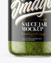 Clear Glass Jar with Pesto Sauce Mockup