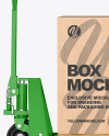 Hand Pallet Truck & Kraft Box Mockup Hand Pallet Truck & Kraft Box Mockup