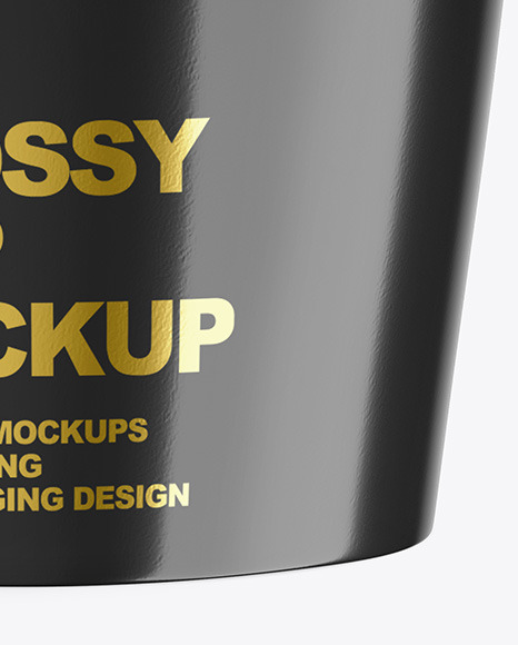 Glossy Paper Cup with Plastic Cap Mockup