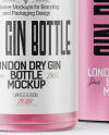 Frosted Glass Gin Bottle with Tube Mockup