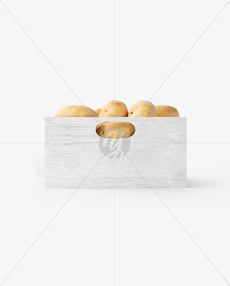 Crate with Potatoes Mockup - Side View