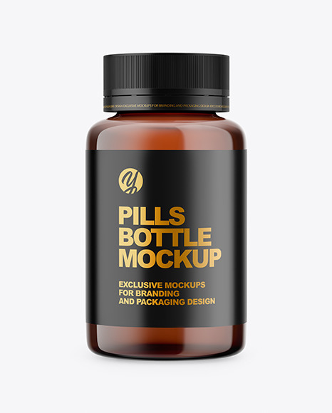 Amber Pills Bottle Mockup