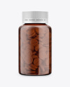 Amber Bottle With Pills Mockup