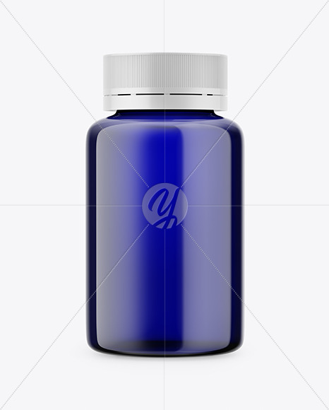 Blue Pills Bottle Mockup