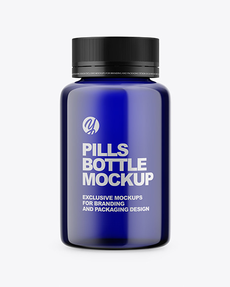 Blue Pills Bottle Mockup - Blue+Bottle+With+Pills+Mockup+Exclusive+Mockups