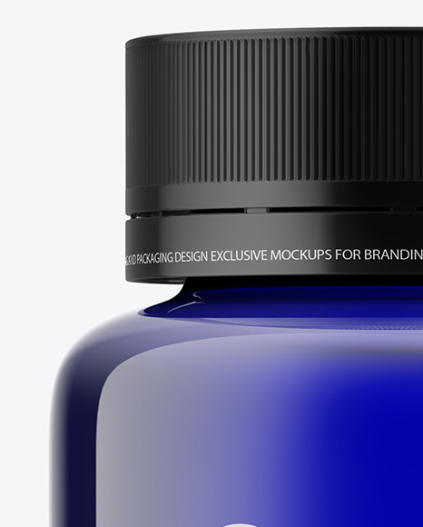 Blue Pills Bottle Mockup