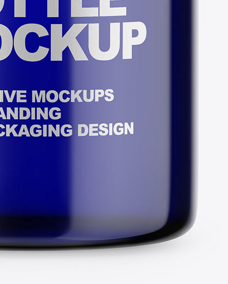 Blue Pills Bottle Mockup