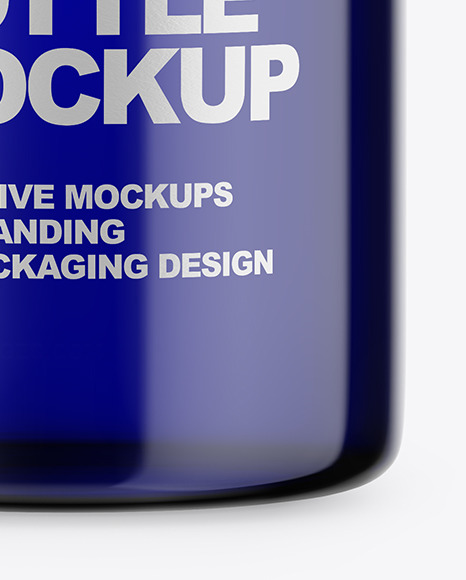 Blue Pills Bottle Mockup