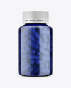 Blue Bottle With Pills Mockup