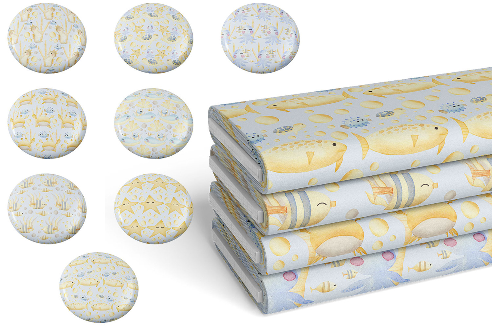 Golden Underwater - Watercolor Nursery Collection Golden Underwater - Watercolor Nursery Collection
