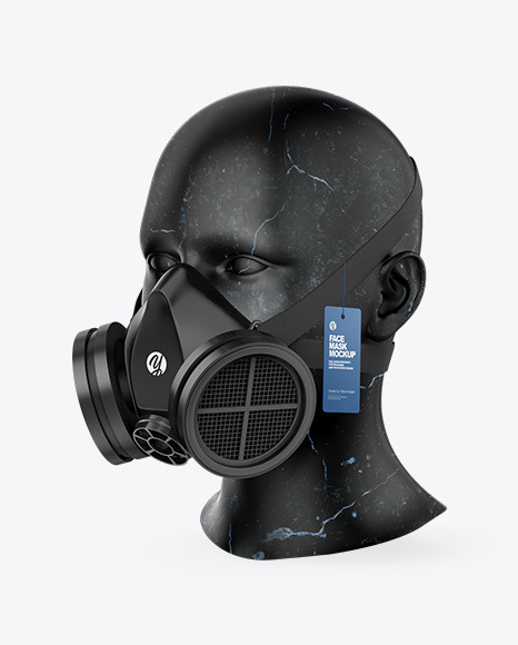 Gas Mask Mockup - Half Side View