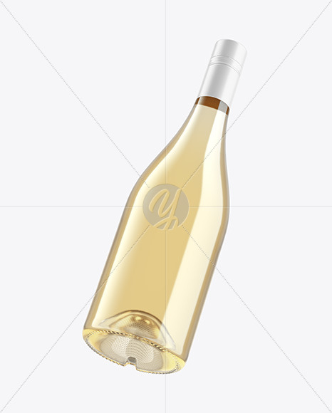 Clear Glass White Wine Bottle Mockup