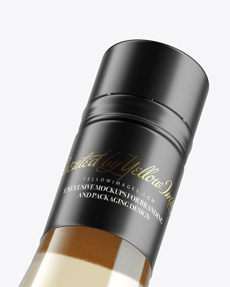 Clear Glass White Wine Bottle Mockup