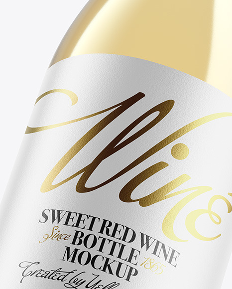 Clear Glass White Wine Bottle Mockup