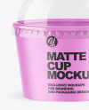 Matte Paper Cup with Plastic Cap Mockup