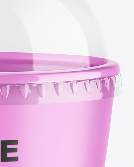 Matte Paper Cup with Plastic Cap Mockup