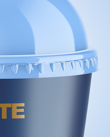 Matte Paper Cup with Plastic Cap Mockup