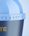 Matte Paper Cup with Plastic Cap Mockup