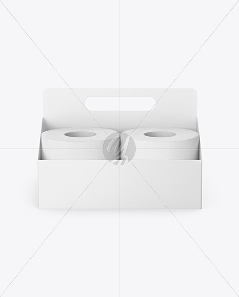 Toilet Tissue Rolls Pack Mockup - Front View