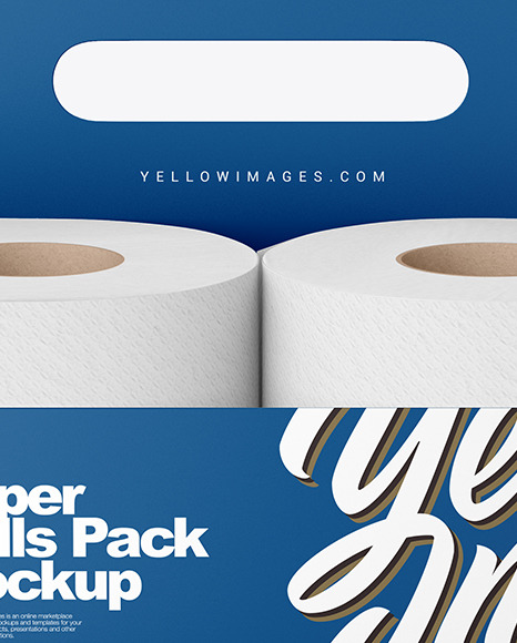 Toilet Tissue Rolls Pack Mockup - Front View