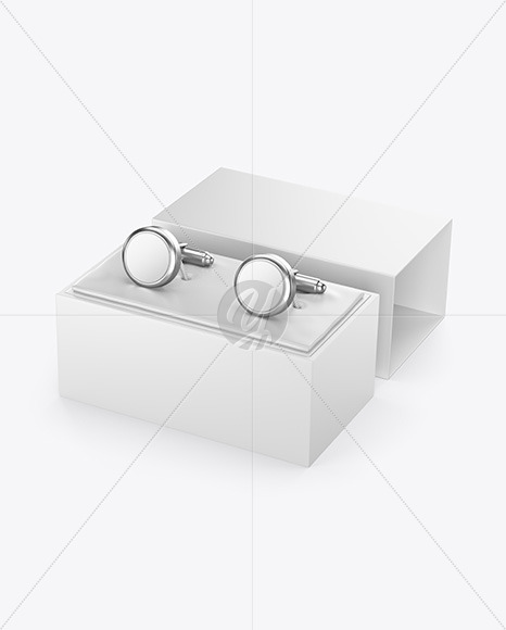 Cufflinks with Box Mockup